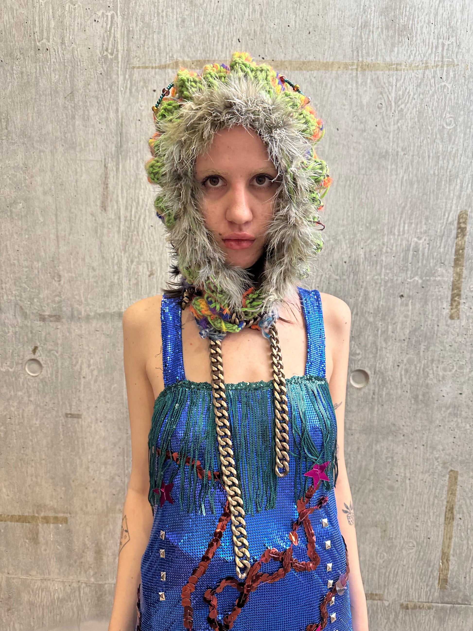Cosmic Larva Crochet Hood
