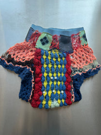 Cosmic Larva Hand-Crocheted Diamond Texture Shorts