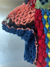 Cosmic Larva Hand-Crocheted Diamond Texture Shorts