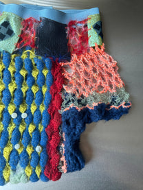 Cosmic Larva Hand-Crocheted Diamond Texture Shorts