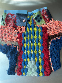Cosmic Larva Hand-Crocheted Diamond Texture Shorts