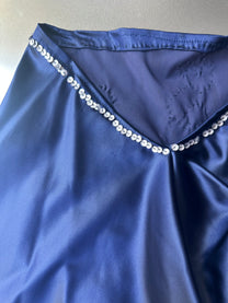 Purple Acetate Satin Sequin Embellished Asymmetric Shorts