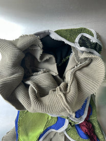 Irregular Sculptural Patchwork Knit Stretch Vest