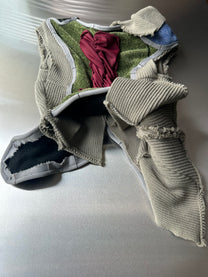 Irregular Sculptural Patchwork Knit Stretch Vest