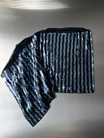 Asymmetric Stretch Sequin Skirt