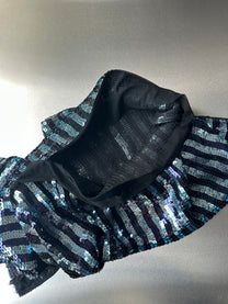 Asymmetric Stretch Sequin Skirt