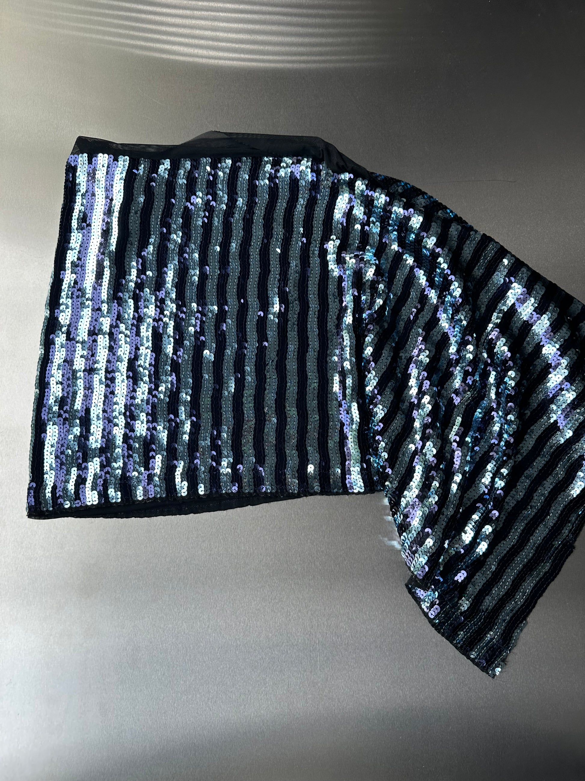 Asymmetric Stretch Sequin Skirt