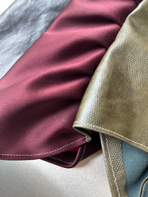 Asymmetric Draped Faux Leather &amp; Satin Sculptural Jacket