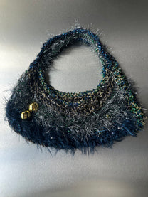 Hand-Crocheted Metallic Fibre Sculptural Handbag