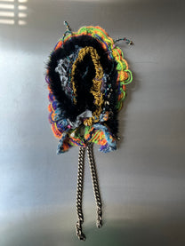HAND CROCHET BEADED CHAIN HOOD