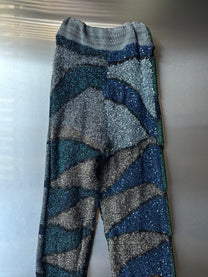 Look 5: Lucid Weaver (Couture Hand-Beaded Geometric Knit Trousers)