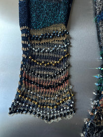 Look 5: Lucid Weaver (Couture Hand-Beaded Geometric Knit Trousers)