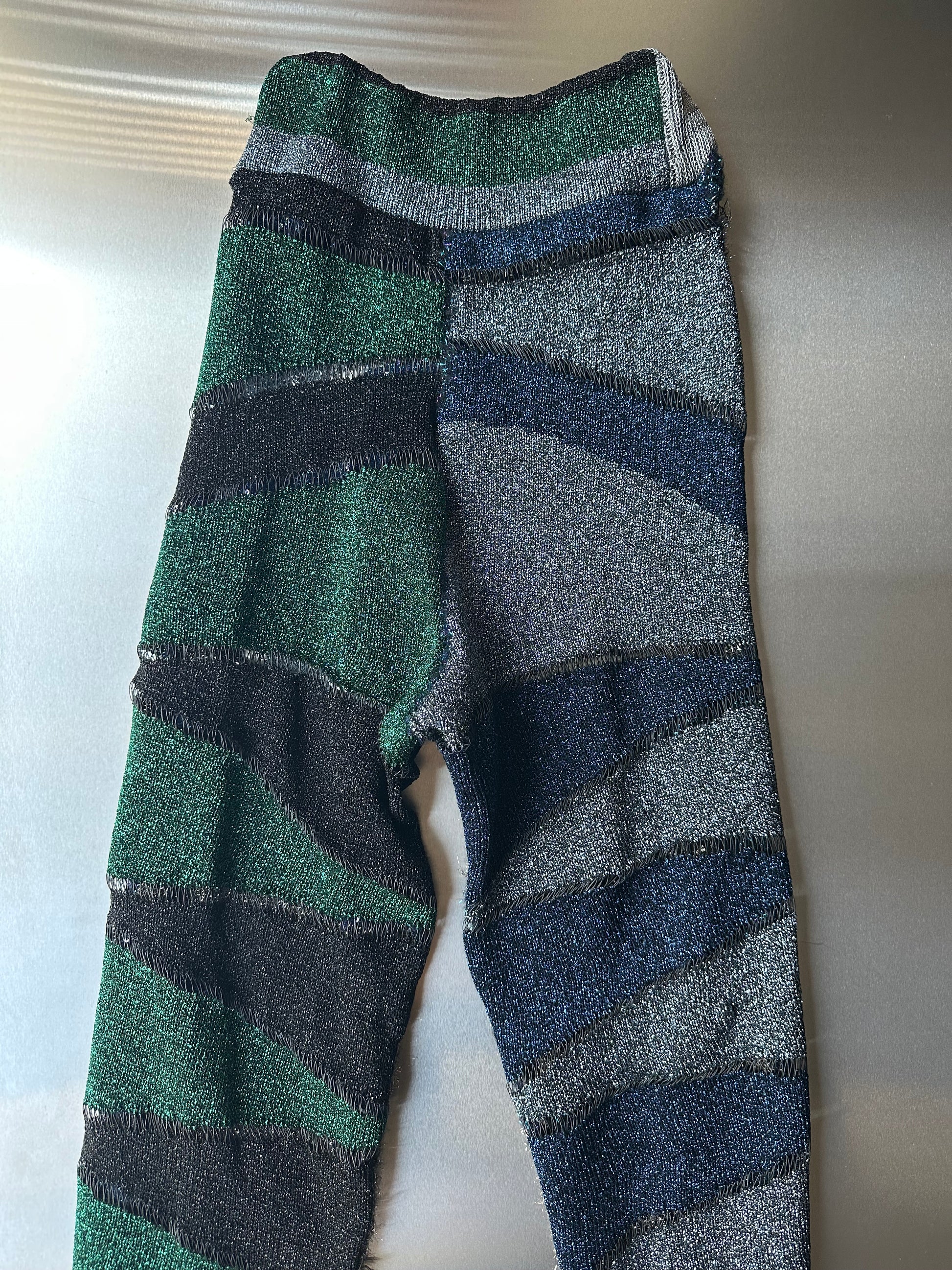 Look 5: Lucid Weaver (Couture Hand-Beaded Geometric Knit Trousers)