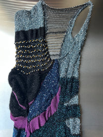 Look 3: Signal Seeker (One-of-One Asymmetric Butterfly-Inspired Hand-Knitted Couture Dress)