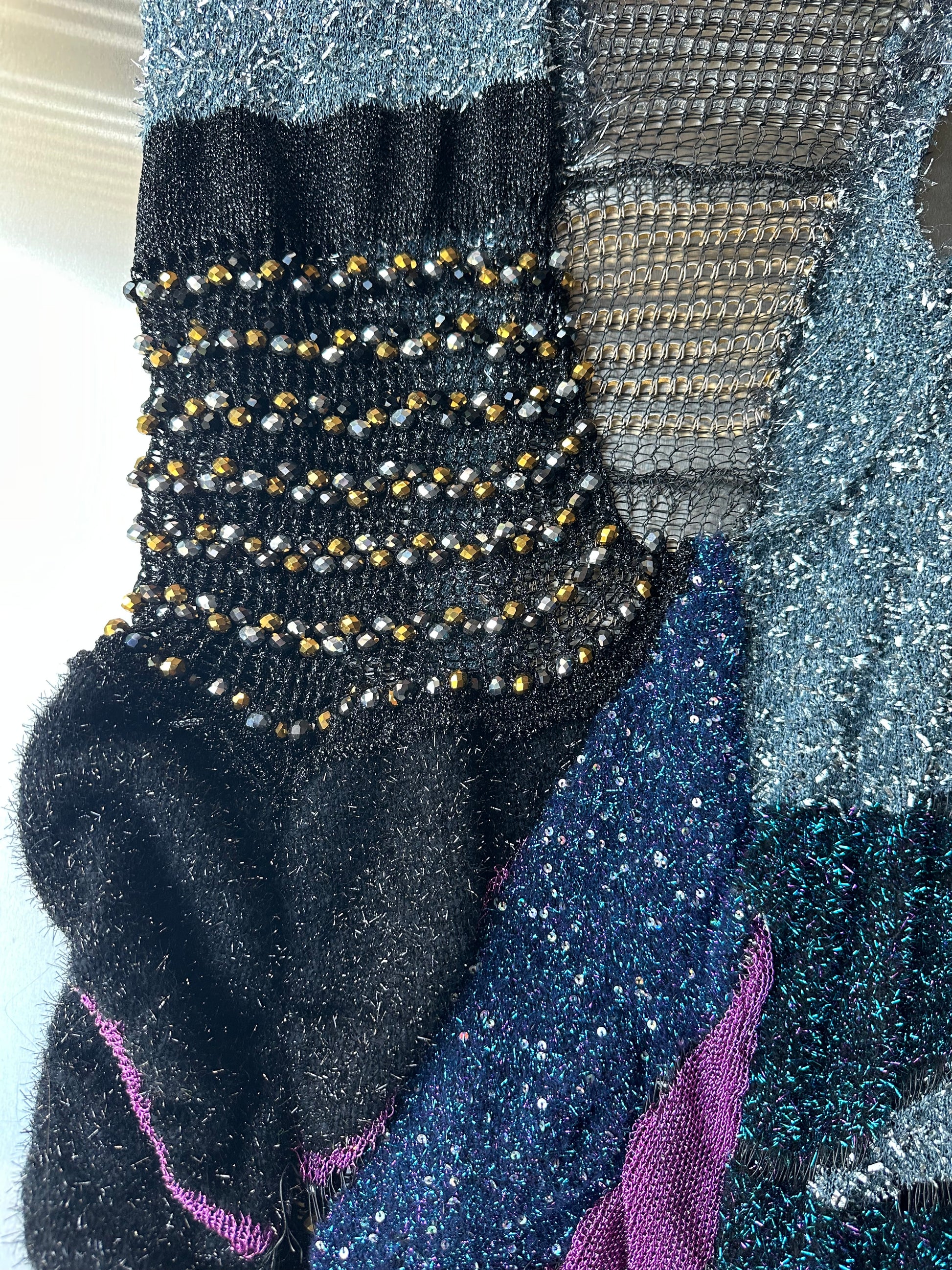 Look 3: Signal Seeker (One-of-One Asymmetric Butterfly-Inspired Hand-Knitted Couture Dress)