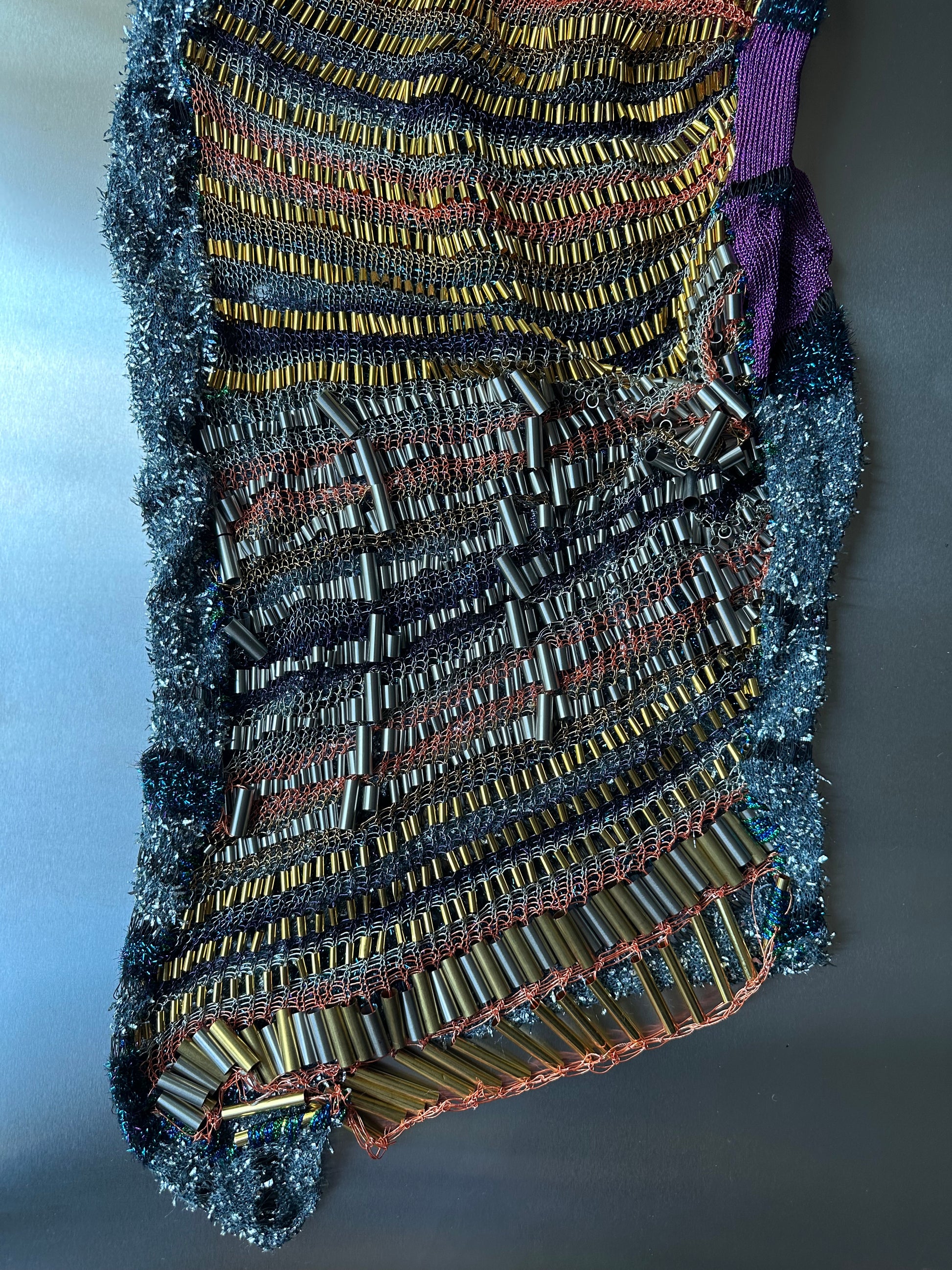 Look 3: Signal Seeker (One-of-One Asymmetric Butterfly-Inspired Hand-Knitted Couture Dress)
