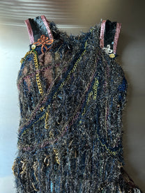 Look 1: Starforged Carapace (One-of-One Hand-Crocheted Metal Mixed-Media Couture Dress)