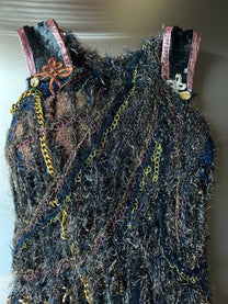 Look 1: Starforged Carapace (One-of-One Hand-Crocheted Metal Mixed-Media Couture Dress)