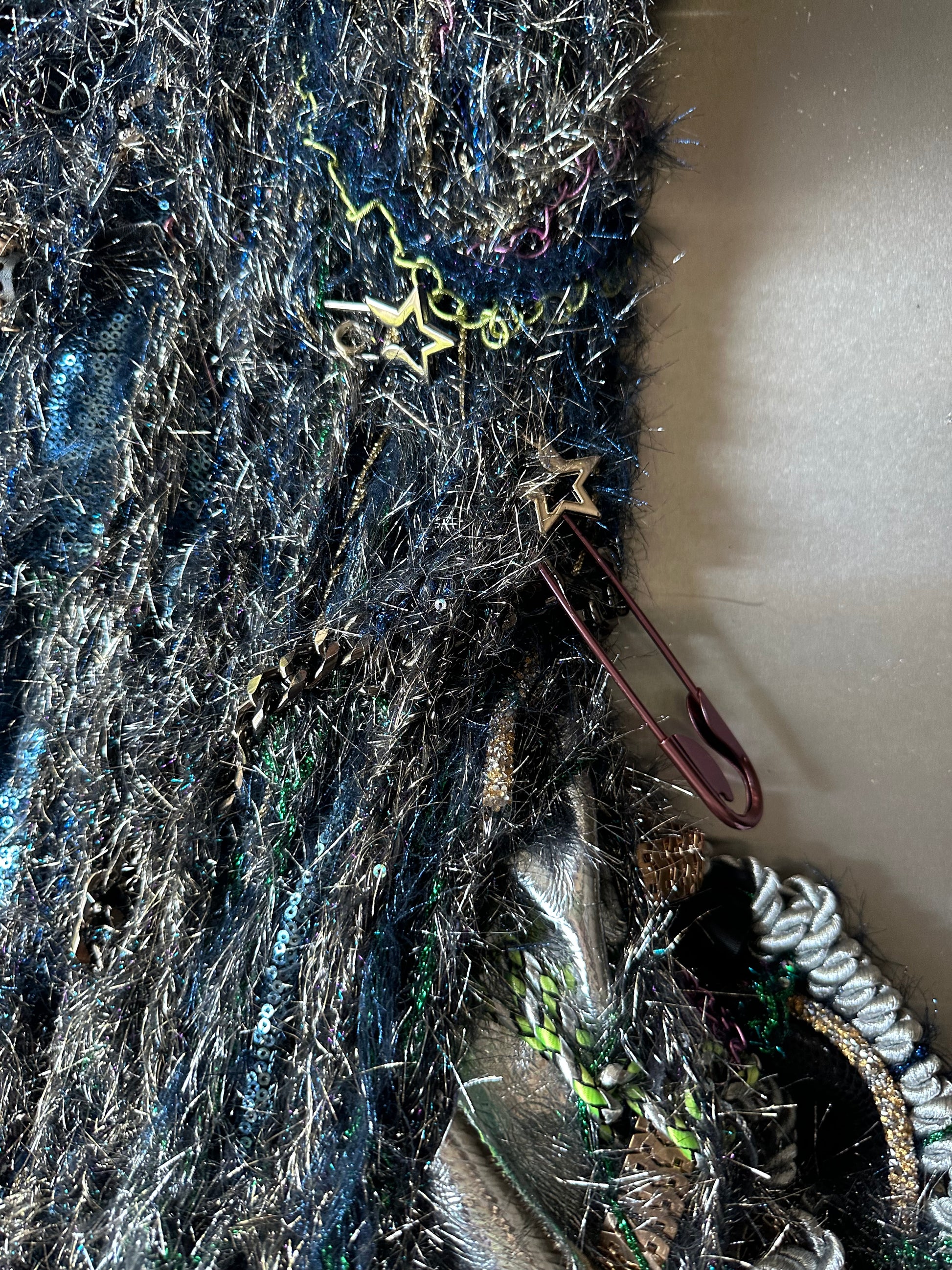 Look 1: Starforged Carapace (One-of-One Hand-Crocheted Metal Mixed-Media Couture Dress)