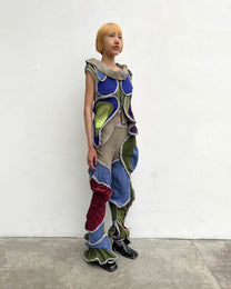 Circular Cut Deconstructed Jersey Vest (Matching Top)