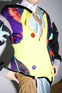 Cosmic Upcycled Jersey Layered Coat