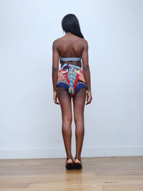 Hand-Crocheted Equestrian Patchwork Shorts