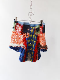 Hand-Crocheted Equestrian Patchwork Shorts